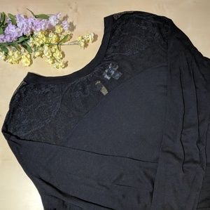 Old Navy Black Sheer Lace Top